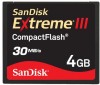Troubleshooting, manuals and help for SanDisk SDCFX3-004G-E31 - Extreme III - Flash Memory Card