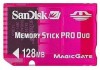 Troubleshooting, manuals and help for SanDisk SDMSG-128-A10 - PSP 128MB Memory Stick