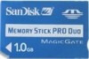 Troubleshooting, manuals and help for SanDisk SDMSPD-1024-A10 - 1GB MemoryStick Pro Duo