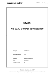Marantz SR8001 Manuals