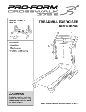 ProForm Crosswalk 375 E Treadmill Manuals